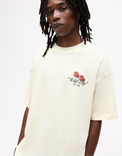 Pull&Bear - T-shirt à motif Wild Trip - Blanc cassé - view 1