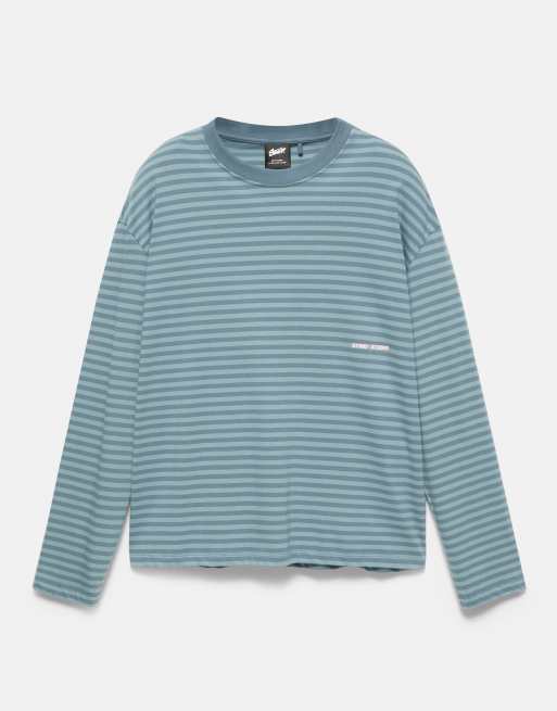 Pull&Bear t-shirt à rayures bleu, 5 de 7