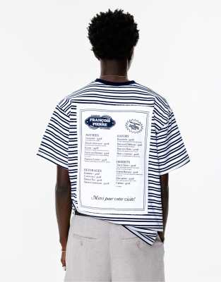 T-shirt  rayures et imprim menu Paris - Pull & bear - Modalova