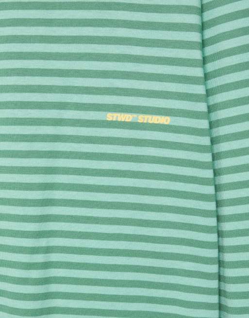 Pull&Bear T-shirt a righe verde, 6 di 7