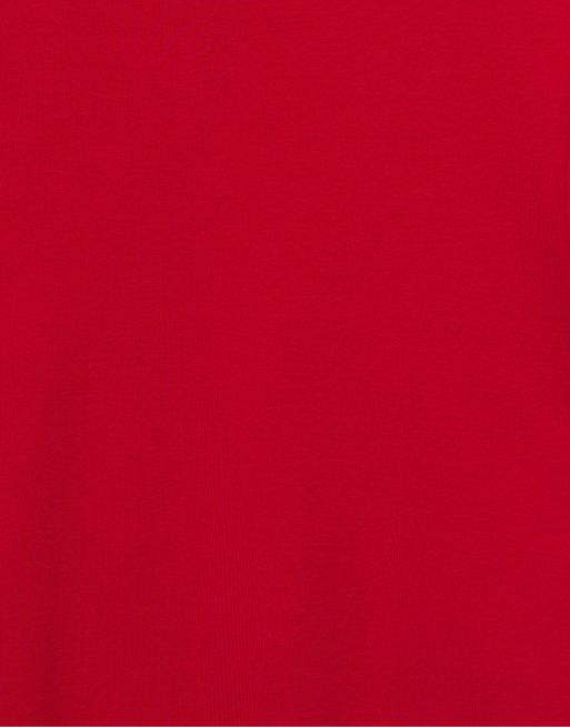 Pull&Bear - T-shirt aderente a maniche corte rossa, 6 di 7