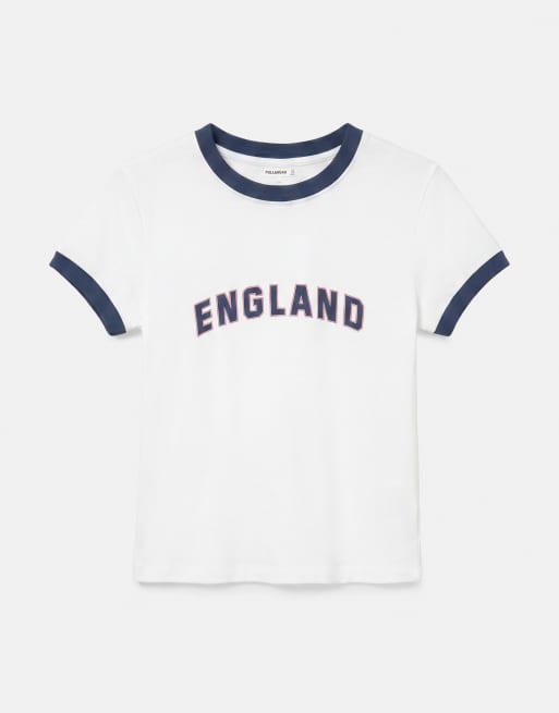 Pull&Bear - T-shirt ajusté à imprimé England - Blanc, 3 de 4