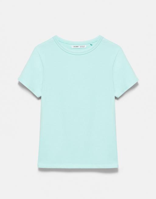 Pull&Bear - T-shirt ajusté à manches courtes - Bleu ciel, 5 de 7