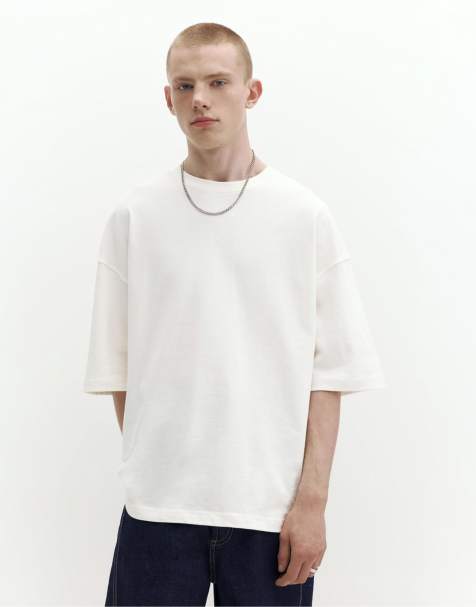 Pull&Bear - T-shirt ampia bianco sporco - view 1