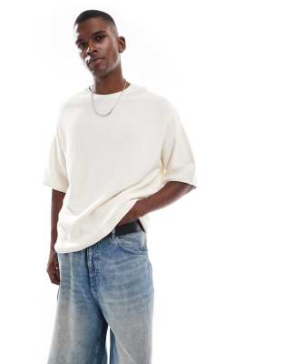 T-shirt ample en maille - cass - Pull & bear - Modalova