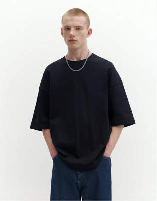 Pull & Bear - T-shirt ample - Noir