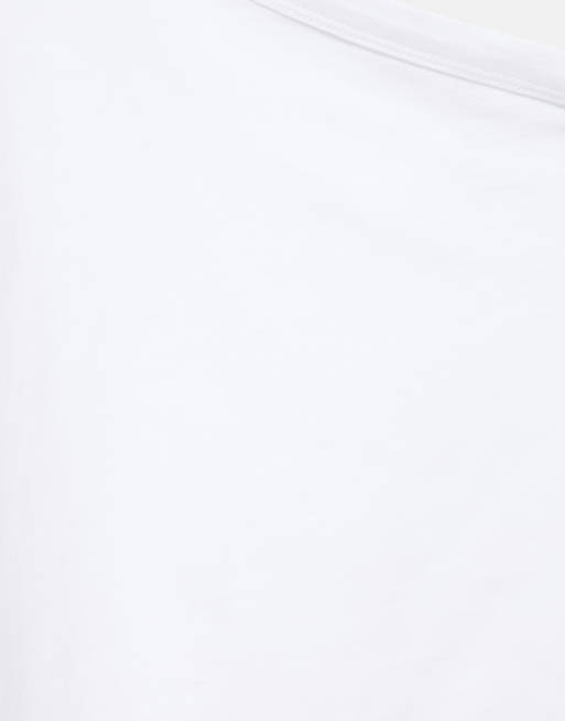 Pull&Bear - T-shirt asymétrique à manches courtes - Blanc, 7 de 7