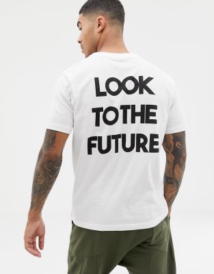 Blanc Dos shirt Avec Au Inscription Pull amp;bearT b7gYf6yv