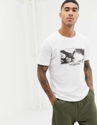 Blanc Dos shirt Avec Au Inscription Pull amp;bearT b7gYf6yv