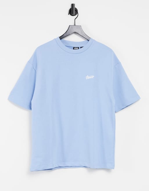 Pull&Bear - T-shirt azzurra in coordinato