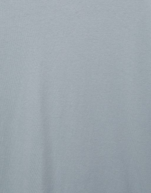 Pull&Bear - T-shirt basic a maniche corte in cotone blu pastello, 7 di 7