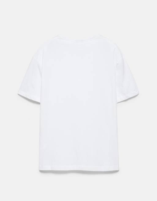 Pull&Bear - T-shirt basic slim bianca, 7 di 7