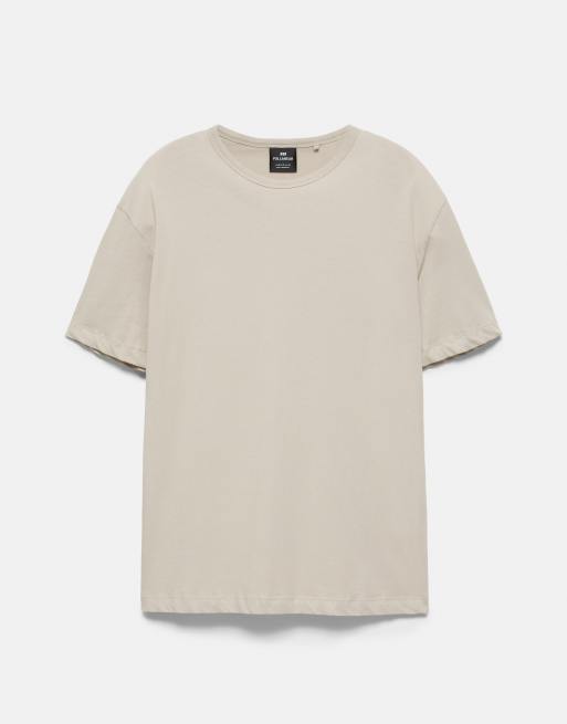 Pull&Bear - T-shirt basic slim sabbia, 5 di 7