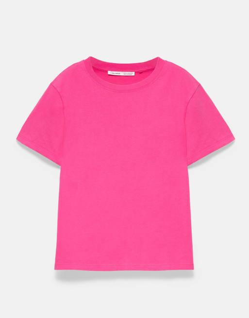Pull&Bear - T-shirt basique à manches courtes - Rose, 5 de 7