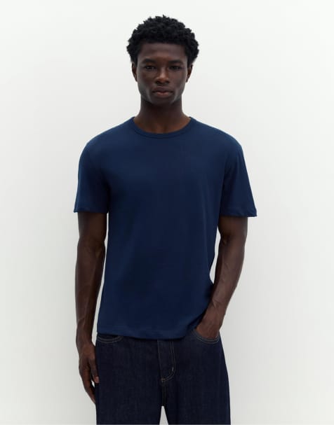 Pull&Bear - T-shirt basique ajusté - Bleu marine - view 1