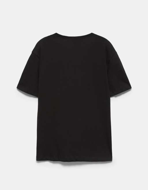 Pull&Bear - T-shirt basique coupe ajustée - Noir, 7 de 7