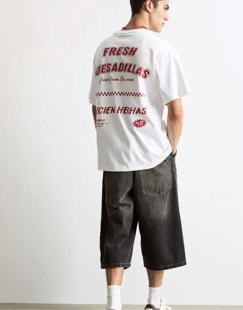 Pull&Bear - T-shirt bianca con stampa "Quesadillas 'Ay Carmela'" - view 1