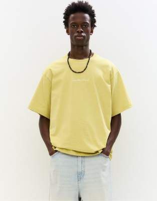 Pull&Bear - T-shirt color oliva ricamata - view 1
