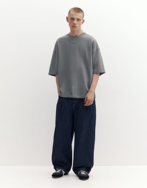 Pull&Bear - T-shirt comoda grigia, 4 di 4