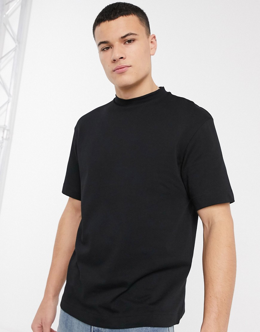 Pull&Bear - T-shirt comoda nera-Nero
