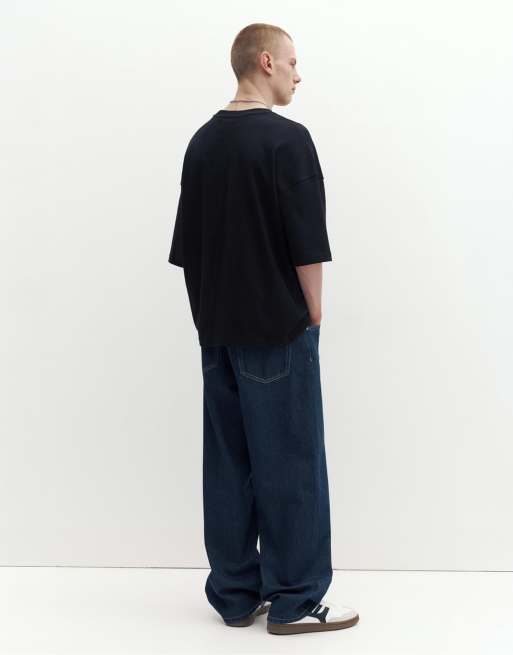 Pull&Bear - T-shirt comoda nera, 2 di 4