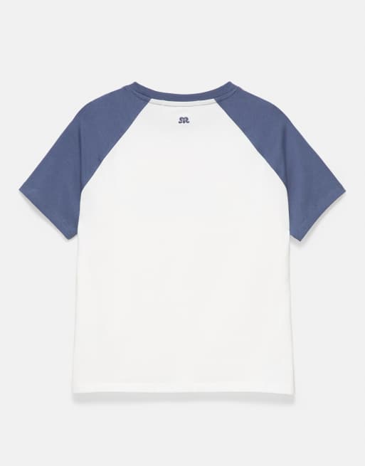 Pull&Bear T-shirt con maniche raglan e slogan in ice, 4 di 4