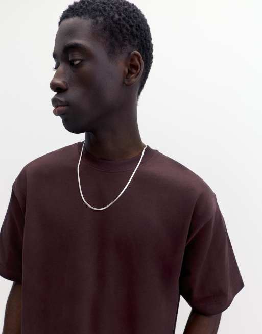 Pull&Bear - T-shirt corta a maniche corte color cenere