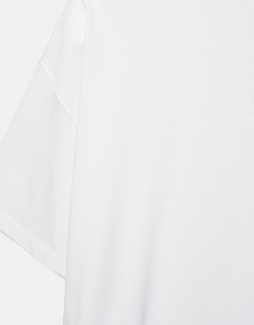 Pull&Bear - T-shirt coupe carrée à manches courtes - Blanc, 6 de 7