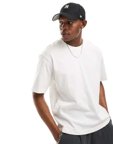 Pull&Bear - T-shirt coupe carrée - Blanc - view 1