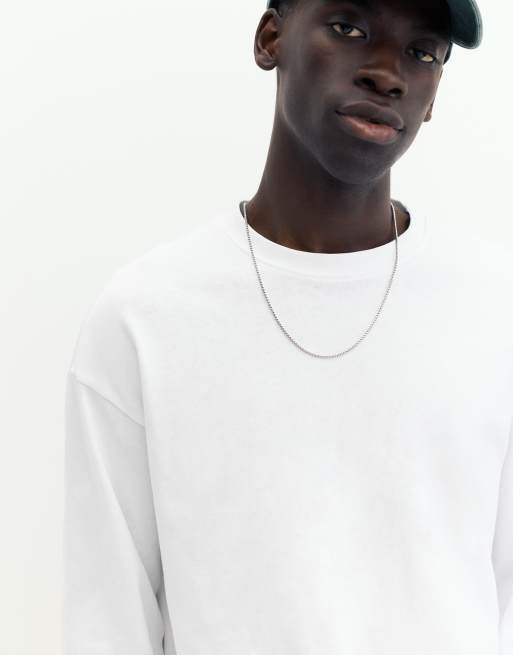 Pull&Bear t-shirt coupe relaxed épaisse blanc, 3 de 7