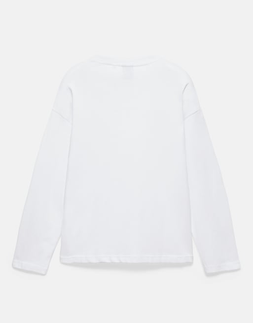 Pull&Bear t-shirt coupe relaxed épaisse blanc, 7 de 7