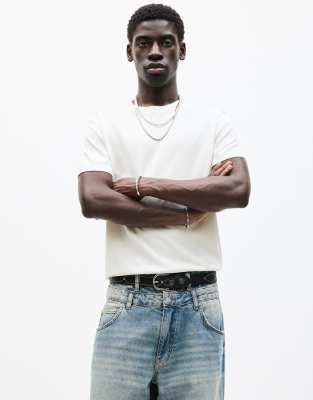 T-shirt en maille  manches courtes - cass - Pull & bear - Modalova