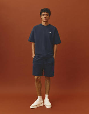 Pull & Bear - T-shirt épais à manches courtes - Bleu