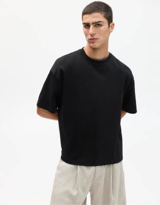 Pull & Bear - T-shirt épais - Noir