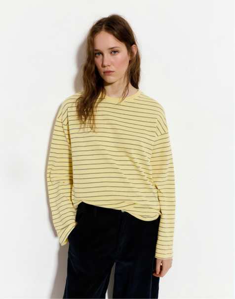 Pull&Bear - T-shirt gialla a righe - view 1