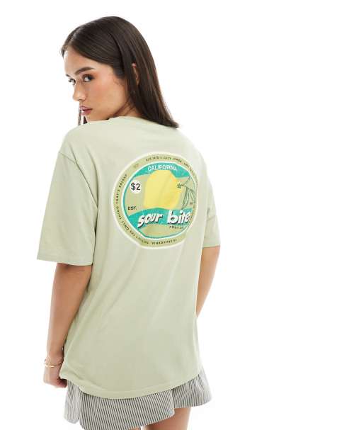 Pull&Bear - T-shirt gialla con grafica vintage con limone - view 1