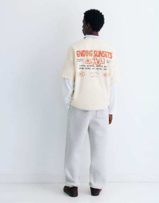 Pull&Bear T-shirt grafica Stwd bianco sporco, 2 di 7