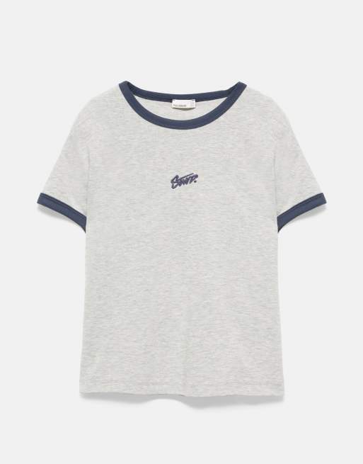 Pull&Bear T-shirt grafica Stwd grigio mélange, 6 di 7