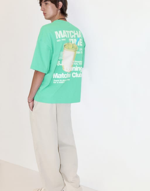 Pull&Bear T-shirt grafica Stwd matcha club verde, 6 di 7
