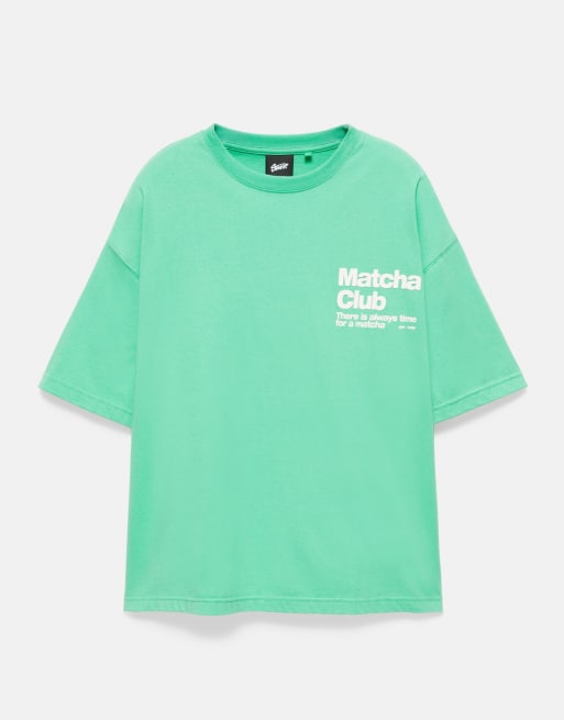 Pull&Bear T-shirt grafica Stwd matcha club verde, 7 di 7