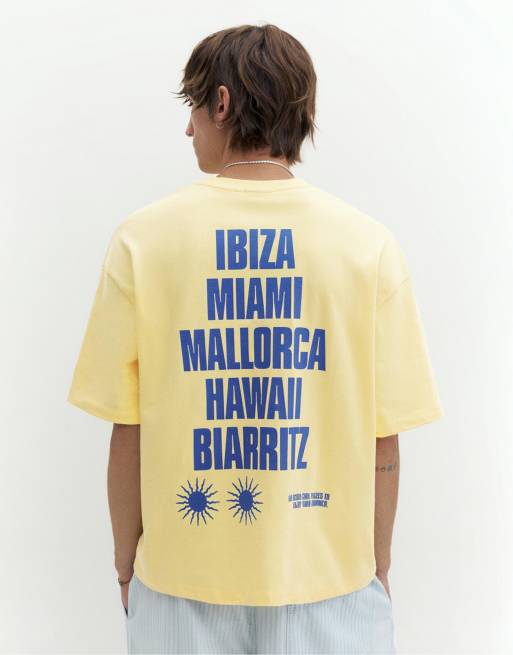 Pull&Bear T-shirt grafica Stwd road trip gialla, 2 di 7