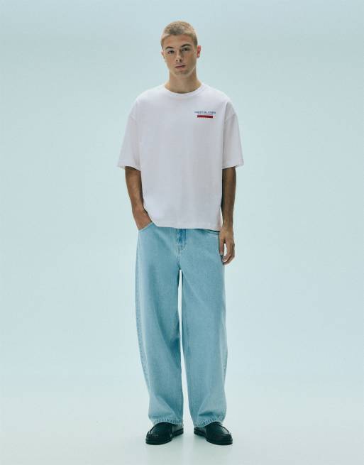 Pull&Bear t-shirt graphique ample Conceptual studio blanc, 4 de 7