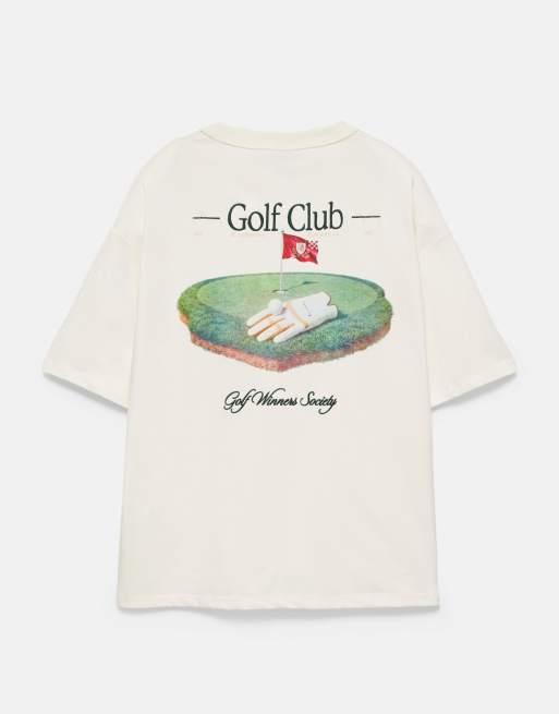 Pull&Bear t-shirt graphique coupe ample style swing écru, 7 de 7