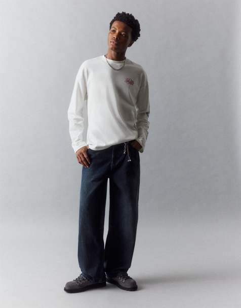 Pull&Bear t-shirt graphique coupe relaxed blanc - view 1