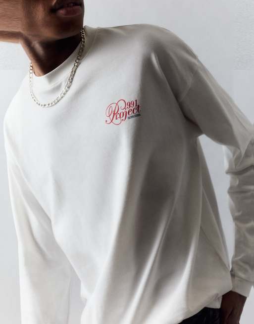 Pull&Bear t-shirt graphique coupe relaxed blanc, 4 de 7
