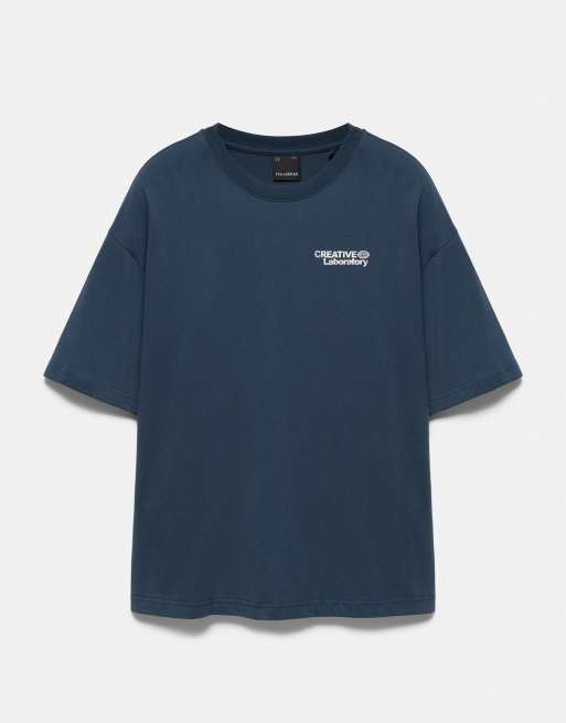 Pull&Bear t-shirt graphique Creative laboratory bleu marine, 2 de 4