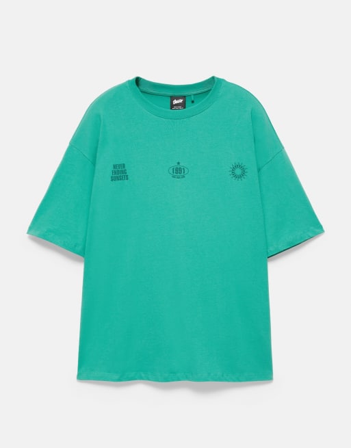 Pull&Bear T-shirt graphique soleil Stwd turquoise, 7 de 7