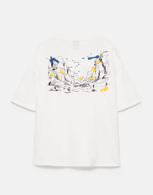 Pull&Bear T-shirt graphique West paradise écru, 7 de 7