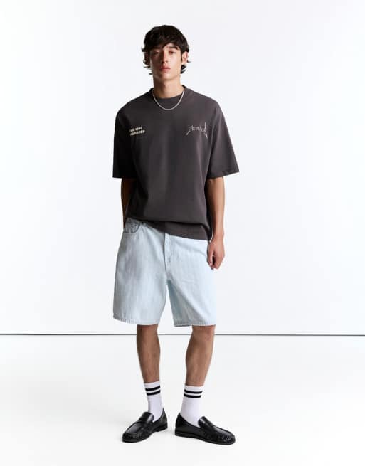 Pull&Bear - T-shirt grigia con scritta "Metallica", 4 di 4