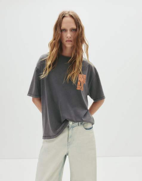 Pull&Bear - T-shirt grigia con stampa Tate Gallery - view 1